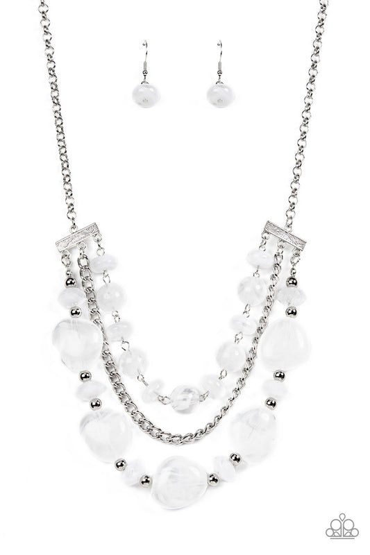 Paparazzi Oceanside Service - White Necklace