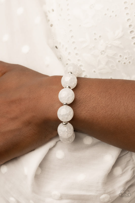 Paparazzi Arctic Affluence - White Bracelet