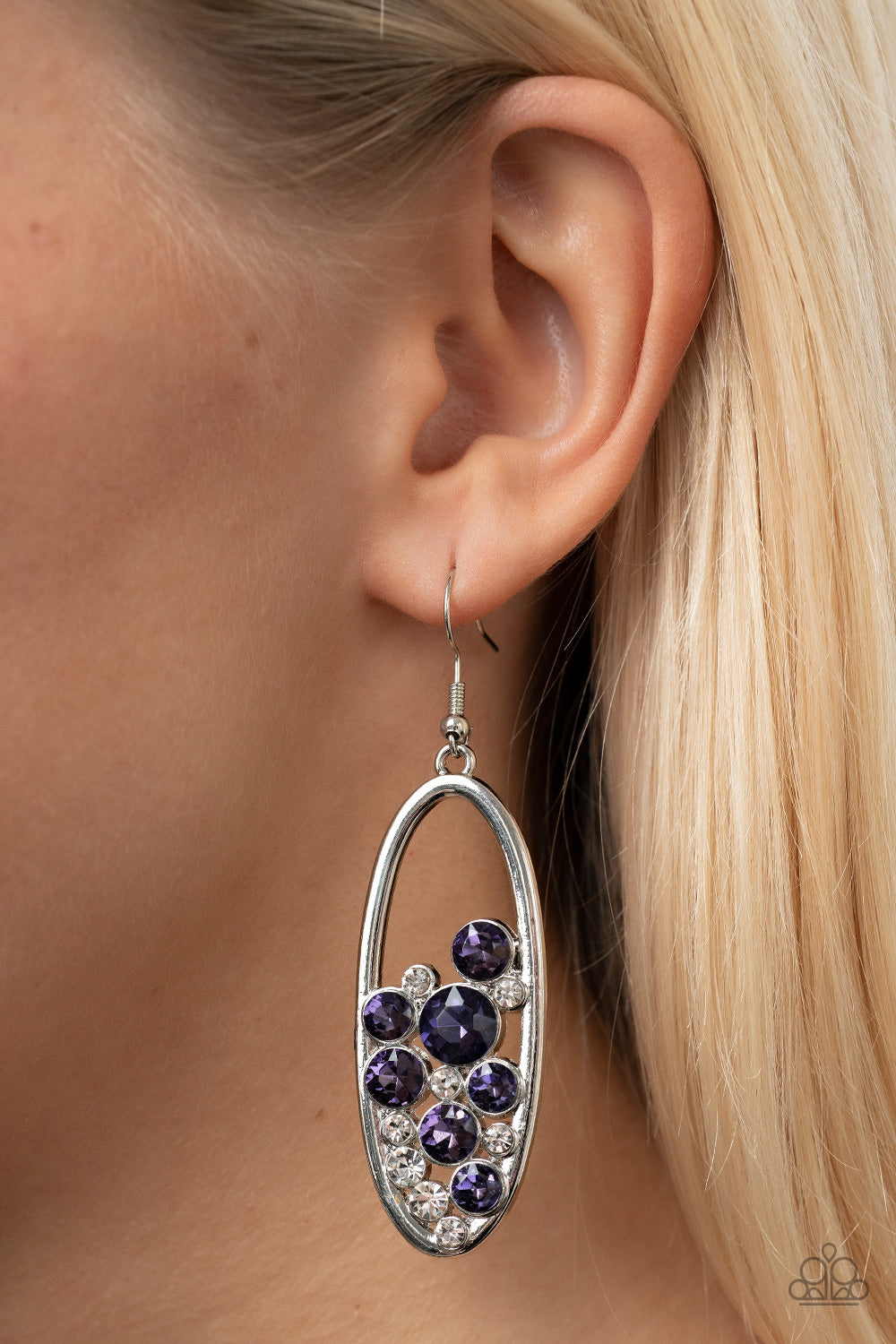 Paparzzi Prismatic Poker Face - Purple Earrings