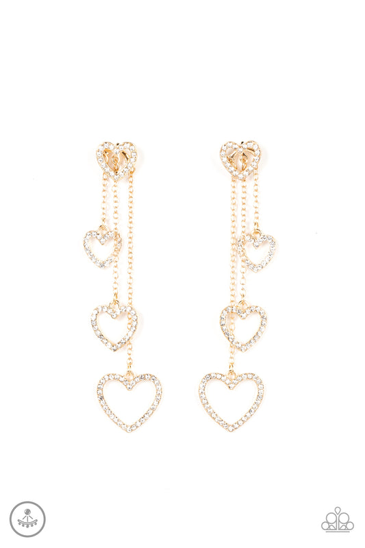 Paparazzi Falling In Love - Gold Earrings