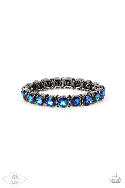 Bracelet, Sensitive Skin, Hypoallergenic Jewelry, Multi, blue, stretchy bracelet, rhinestones