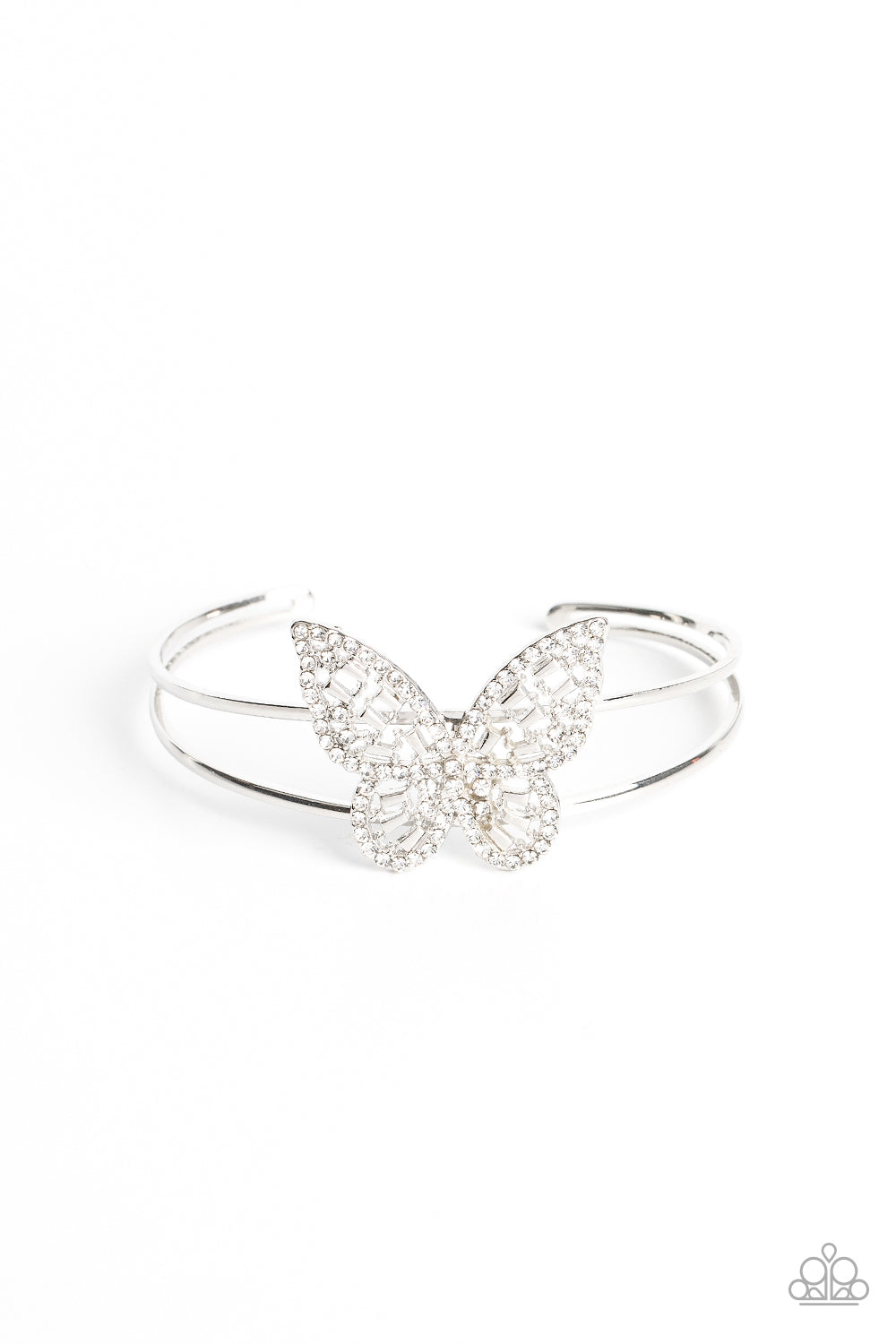 Paparazzi Butterfly Bella - White Bracelet