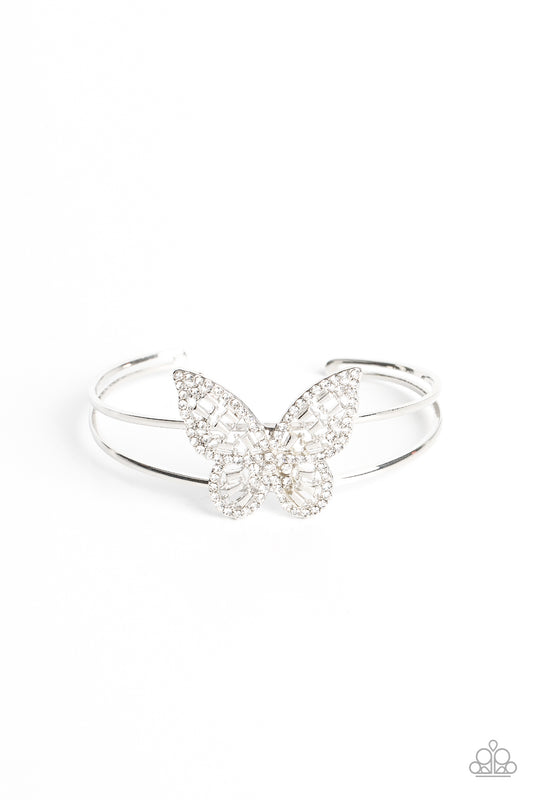 Paparazzi Butterfly Bella - White Bracelet