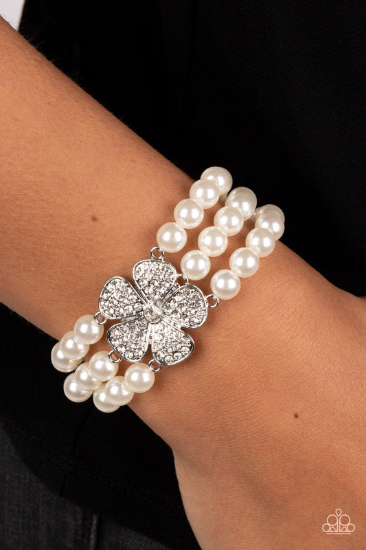 Paparazzi Park Avenue Orchard - White Bracelet