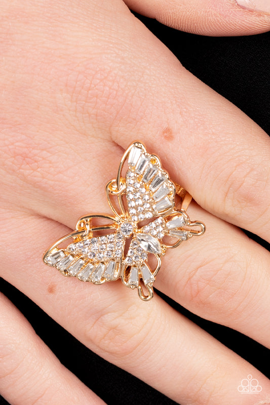 Paparazzi Fearless Flutter - Gold Ring