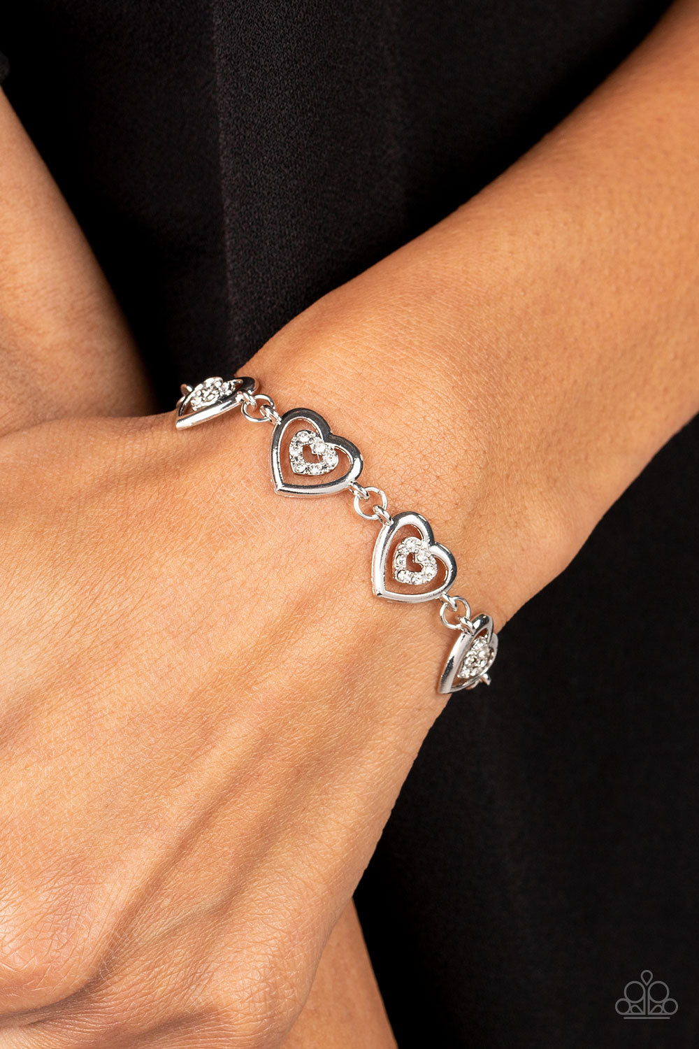 Bracelet, Sensitive Skin, Hypoallergenic Jewelry, silver, hearts