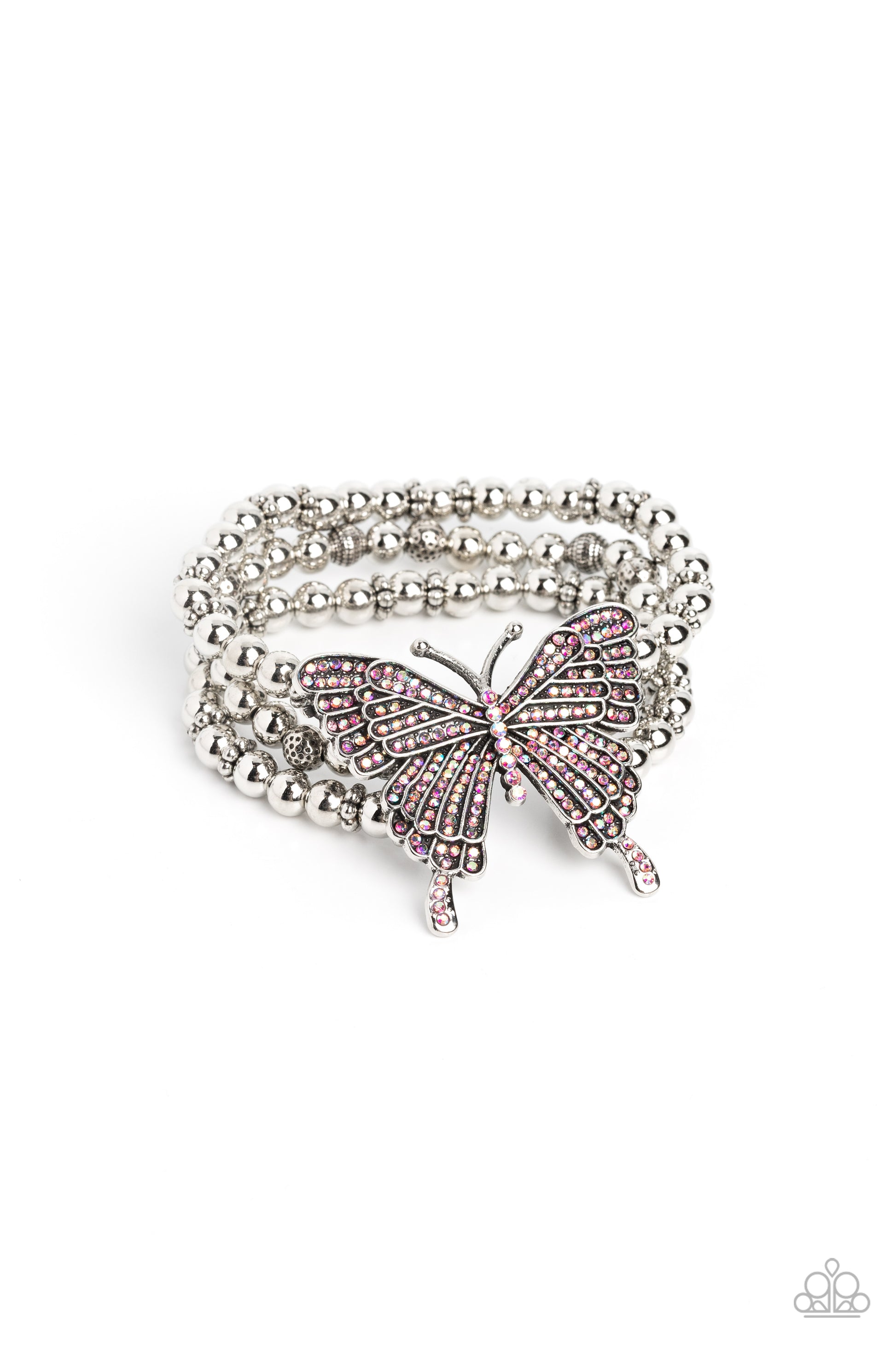 Bracelet, Sensitive Skin, Hypoallergenic Jewelry, pink, butterfly, stretchy bracelet