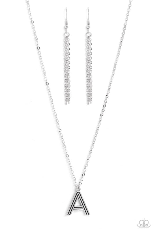Paparazzi Leave Your Initials - Silver - A Necklace