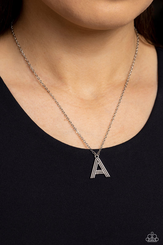 Paparazzi Leave Your Initials - Silver - A Necklace