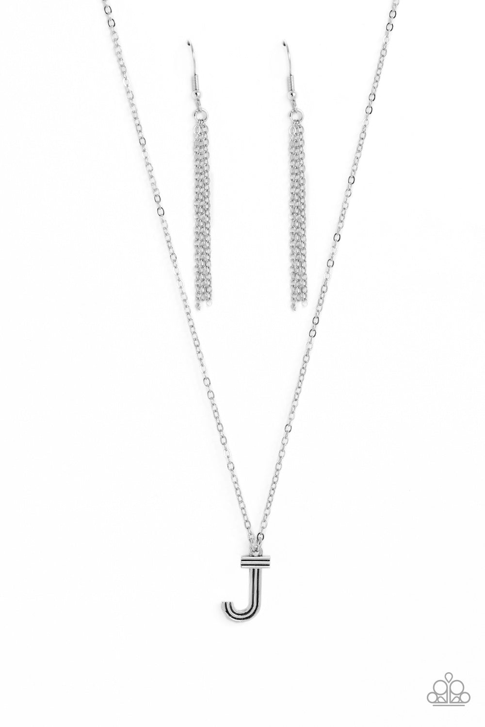 Paparazzi Leave Your Initials - Silver - J Necklace