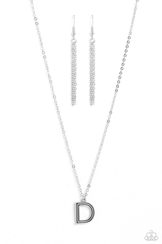 Paparazzi Leave Your Initials - Silver - D Necklace