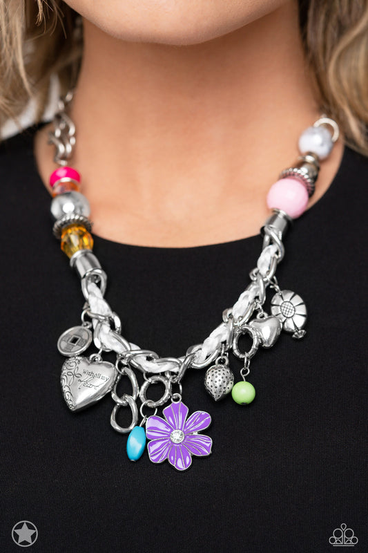 Necklace, Sensitive Skin, Hypoallergenic Jewelry, hearts, multi color, inspirational