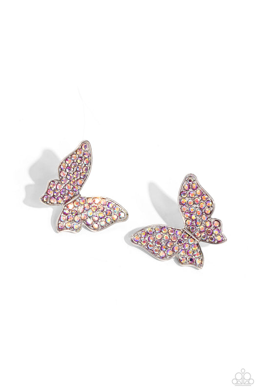 Earrings, Sensitive Ears, Sensitive Skin, Hypoallergenic Jewelry, pink, butterfly