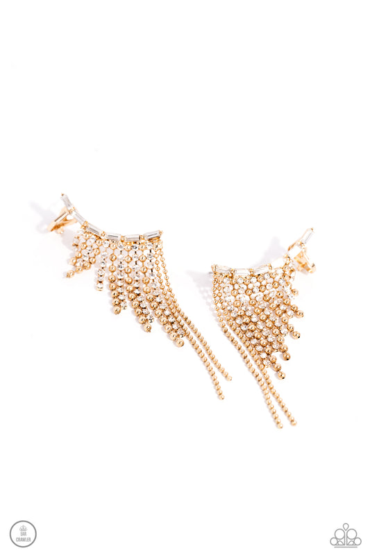 Paparazzi Tapered Tease - Gold Earrings