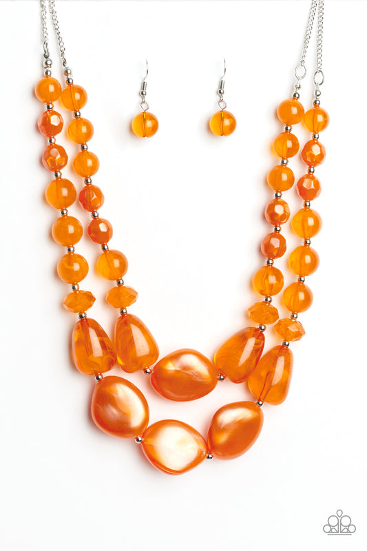 Paparazzi Beach Glam - Orange Necklace