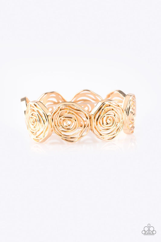 Bracelet, Sensitive Skin, Hypoallergenic Jewelry, gold, roses, stretchy bracelet