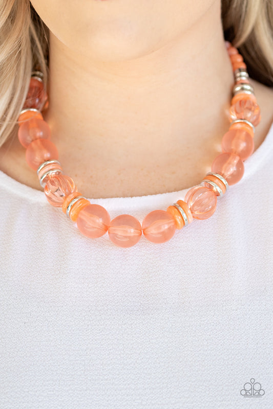 Paparazzi Bubbly Beauty - Orange Necklace