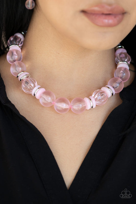 Paparazzi Bubbly Beauty - Pink Necklace