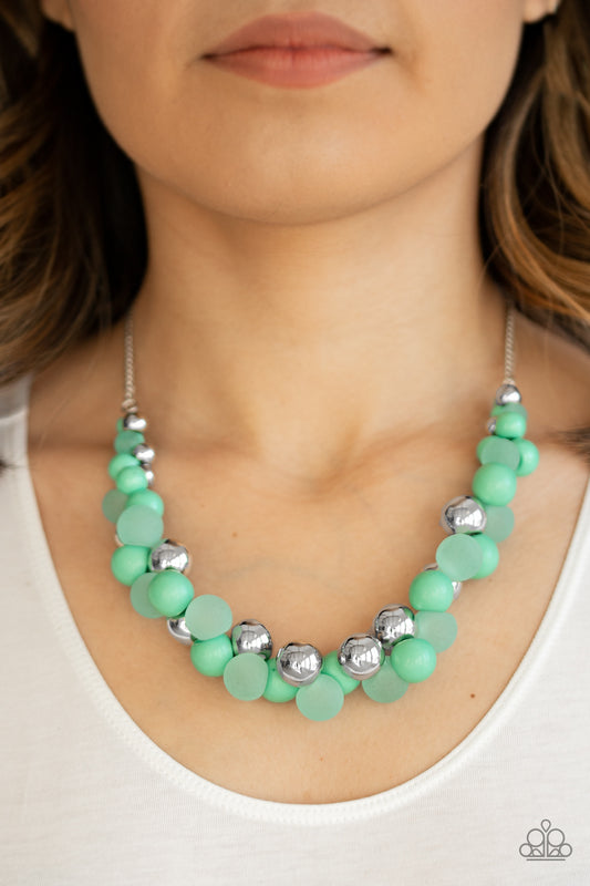 Paparazzi Bubbly Brilliance - Green Necklace