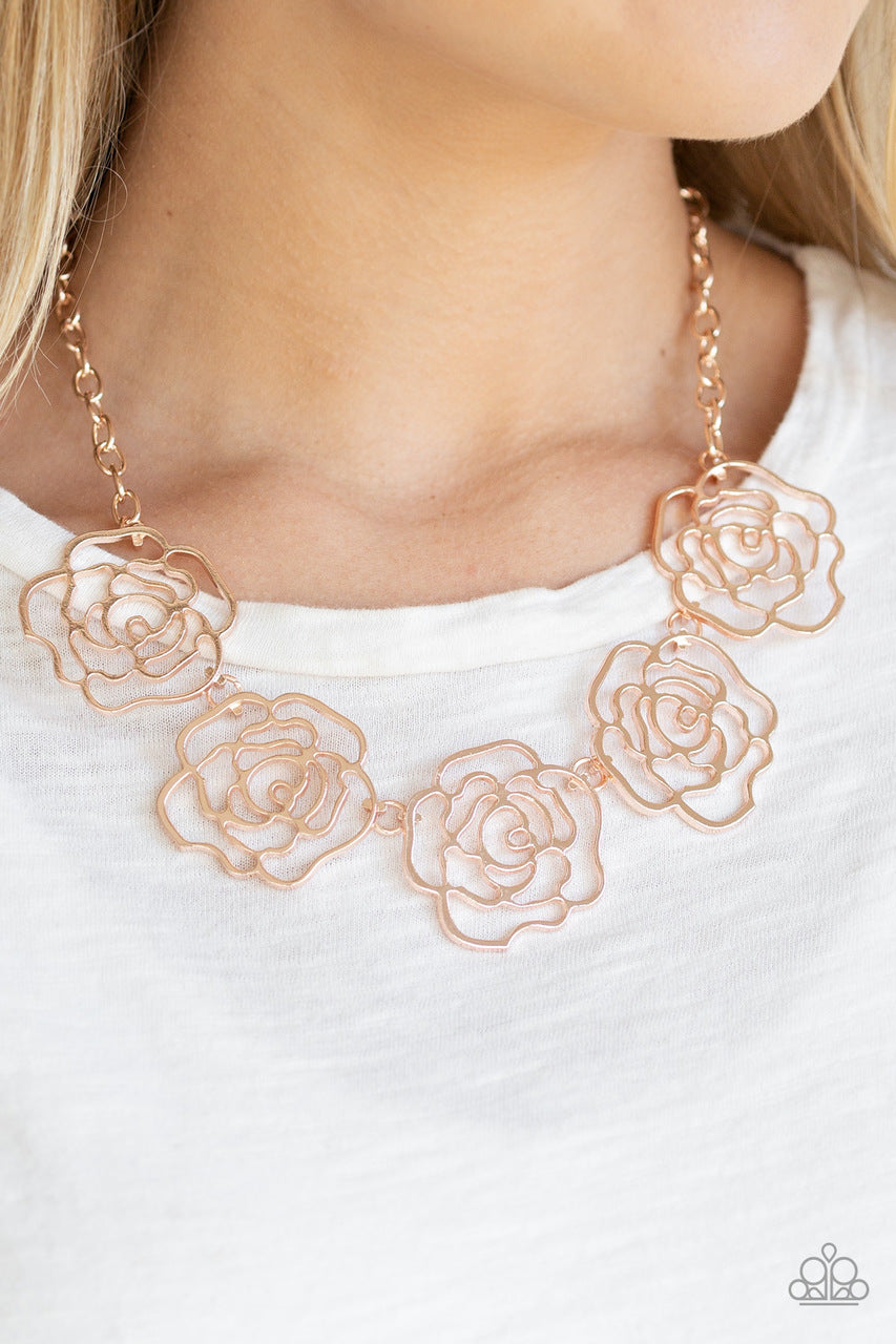 Paparazzi Budding Beauty-Rose Gold Necklace