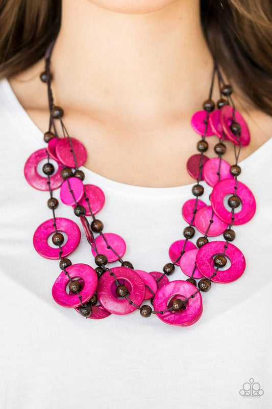 Paparazzi Catalina Coastin'-Pink Necklace