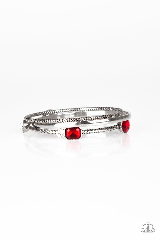 Paparazzi City Slicker Sleek-Red Bracelet