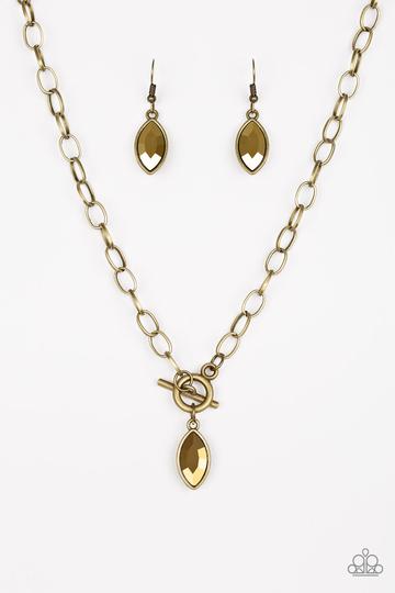 Paparazzi Club Sparkle-Brass Necklace