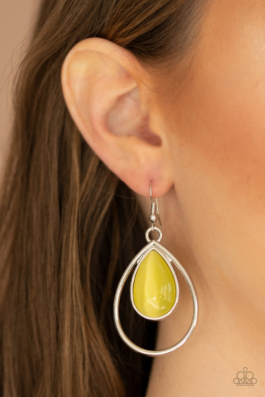 Paparazzi Color Me Cool-Yellow Earrings