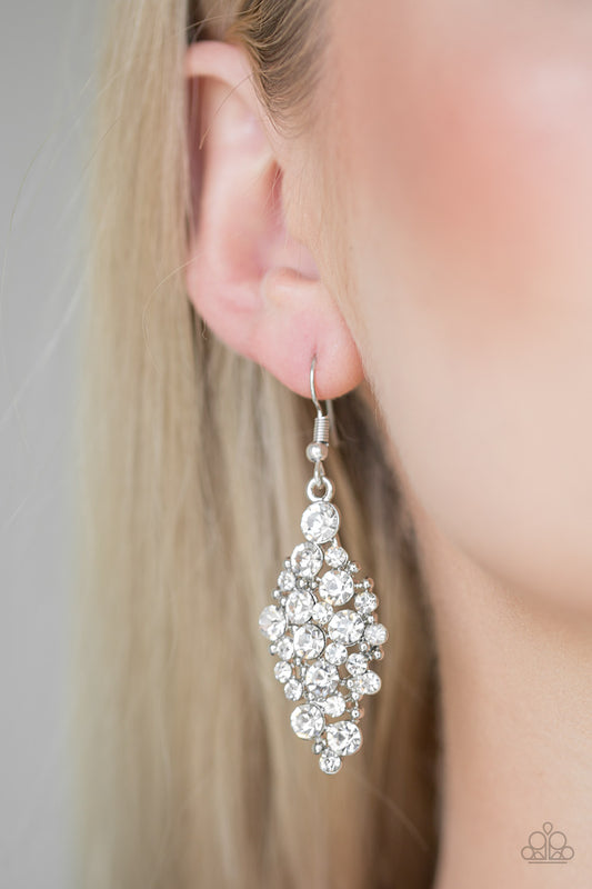 Paparazzi Cosmically Chic-White Earrings