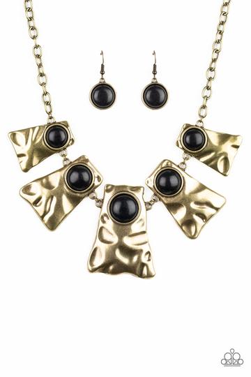 Paparazzi Cougar-Brass Necklace