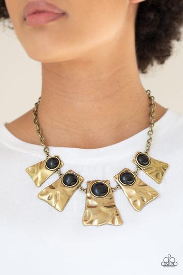 Paparazzi Cougar-Brass Necklace