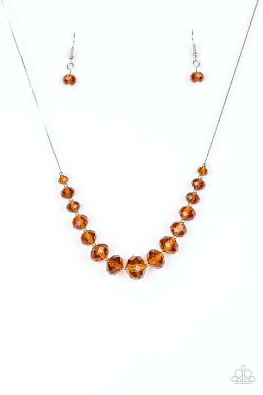 Paparazzi Crystal Carriages-Brown Necklace