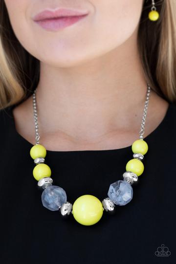 Paparazzi Daytime Drama-Yellow Necklace