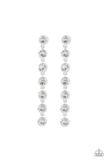 Paparazzi Dazzling Debonair-White Earrings