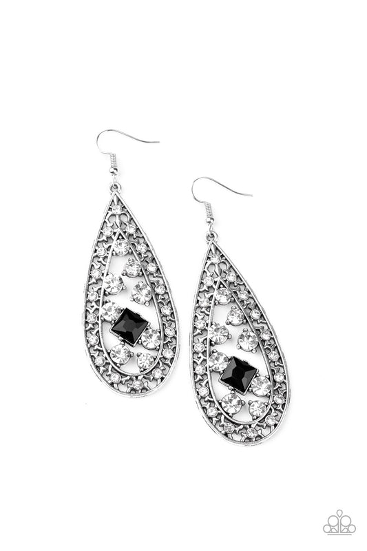 Paparazzi Drop-Dead Dazzle - Black Earrings