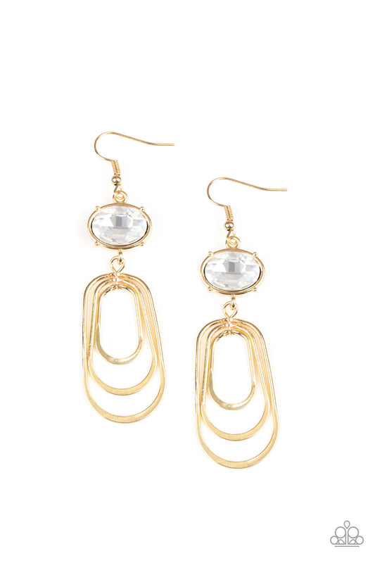 Paparazzi Drop-Dead Glamorous-Gold Earrings