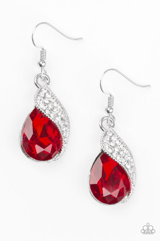 Paparazzi Easy Elegance-Red Earrings