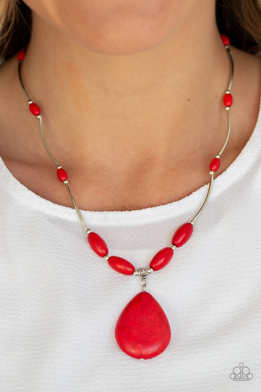 Paparazzi Explore The Elements - Red Necklace