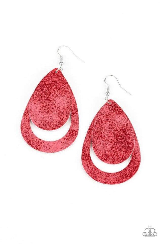 Paparazzi Fiery Firework-Red Earrings