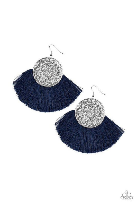 Paparazzi Foxtrot Fringe-Blue Earrings