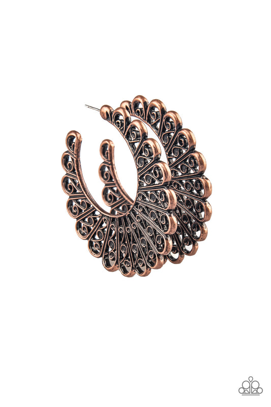 Paparazzi Funky Flirt-Copper Earrings