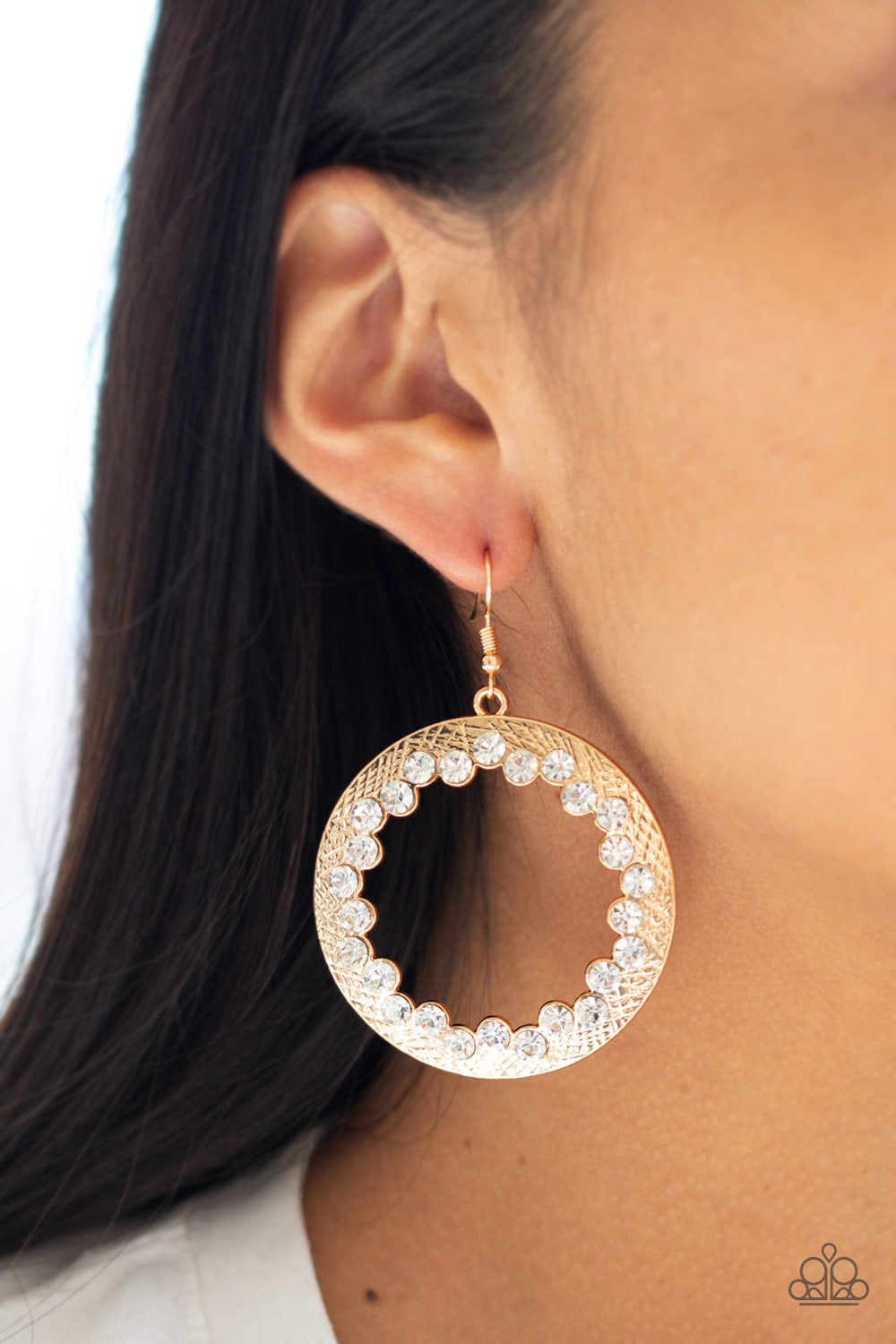 Paparazzi Gala Glitter-Gold Earrings