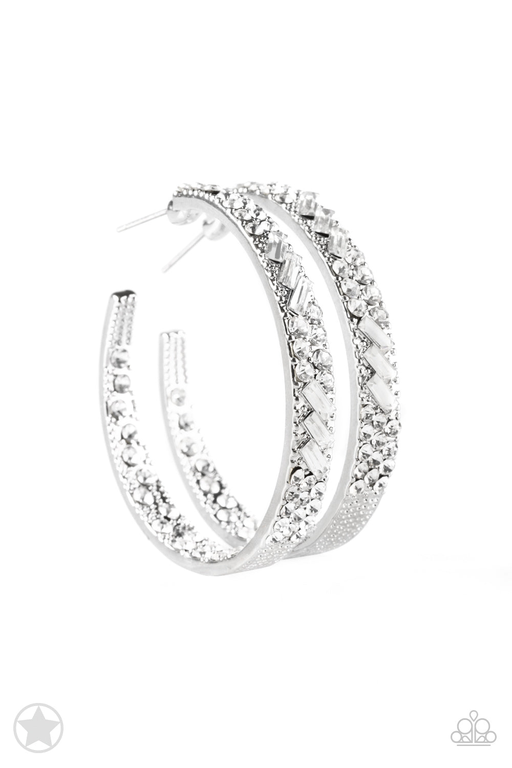 Earrings, Sensitive Ears, Sensitive Skin, Hypoallergenic Jewelry, white, silver, rhinestones, hoops