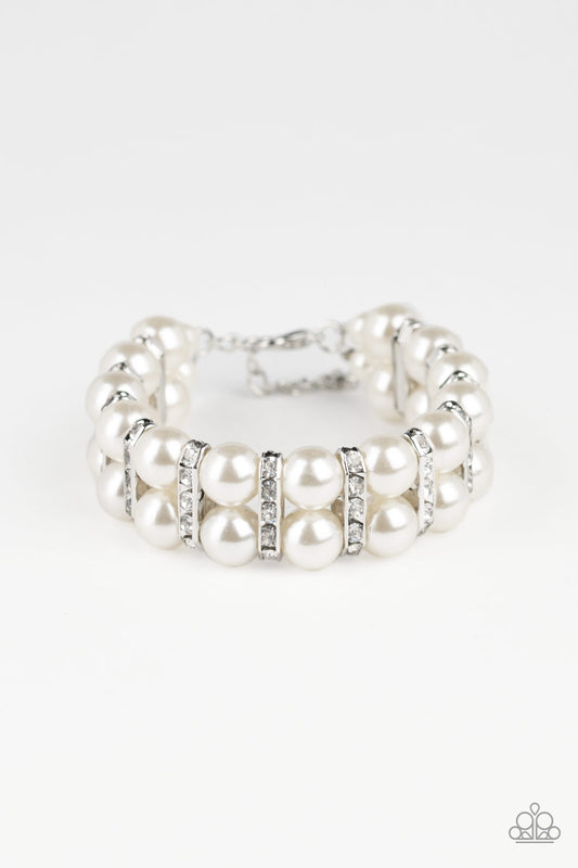 Paparazzi Glowing Glam - White Bracelet