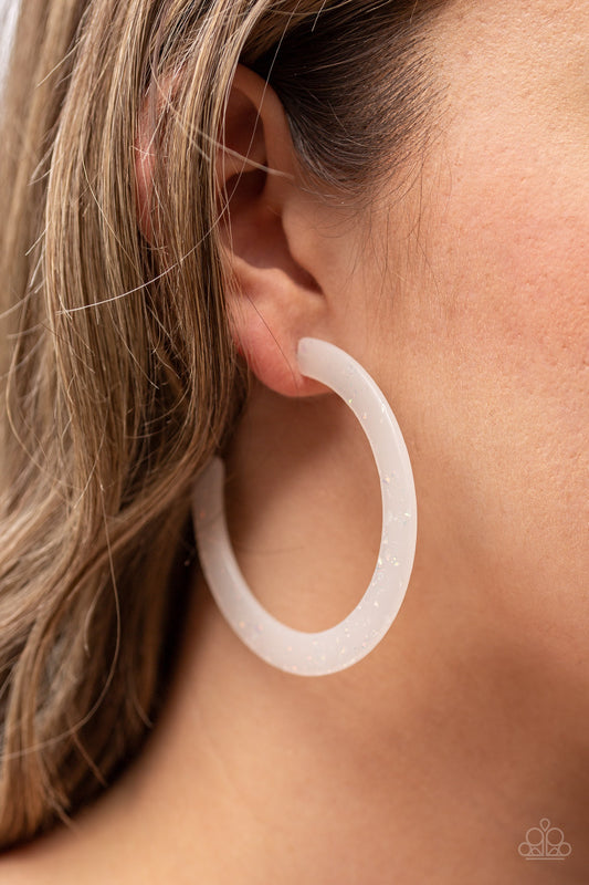 Earrings, Sensitive Ears, Sensitive Skin, Hypoallergenic Jewelry, white, acrylic, hoops