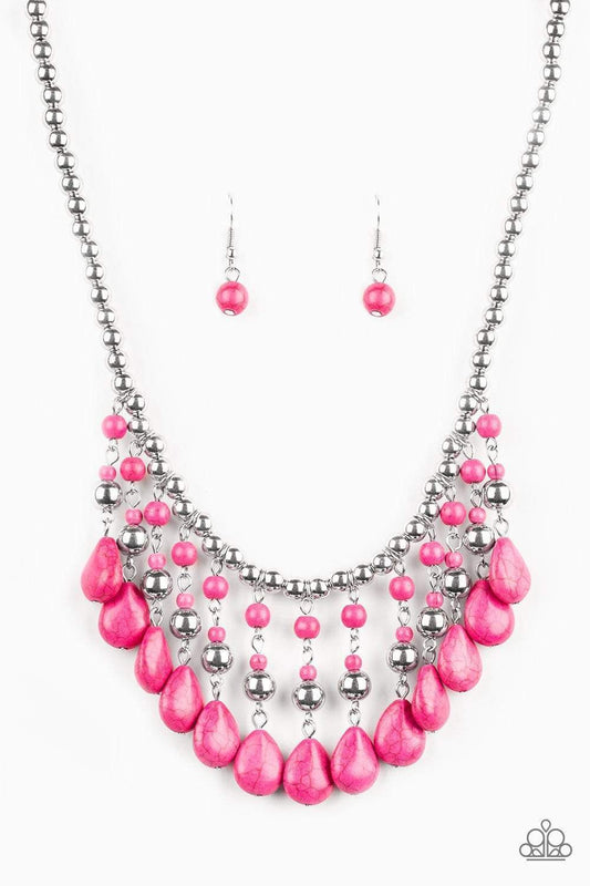 Paparazzi Rural Revival-Pink Necklace