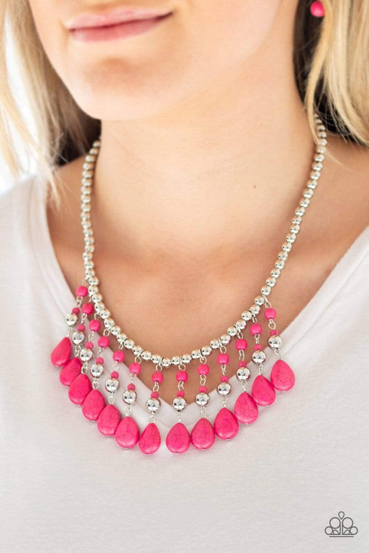 Paparazzi Rural Revival-Pink Necklace