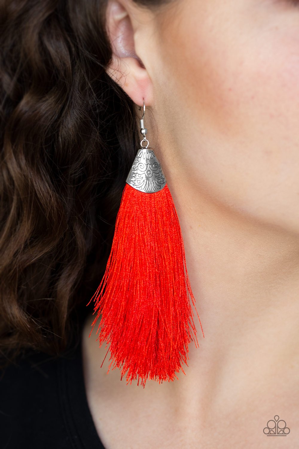 Paparazzi Tassel Temptress-Red Earrings