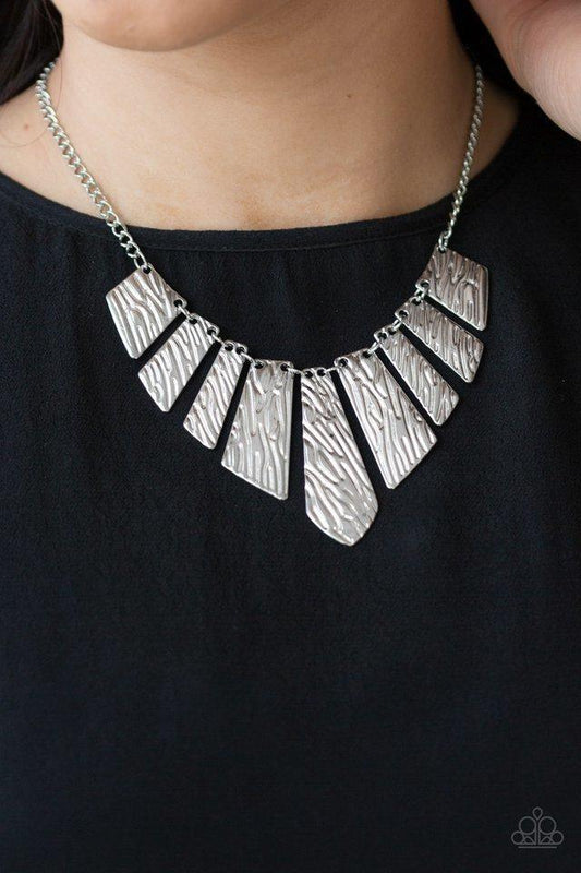 Paparazzi Texture Tigress-Silver Necklace