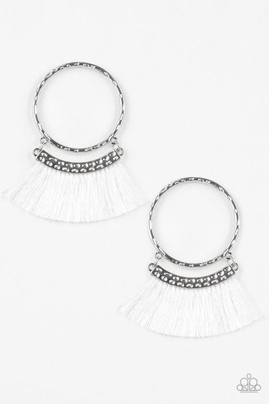 Earrings, Sensitive Ears, Sensitive Skin, Hypoallergenic Jewelry, white, tassel, hoop